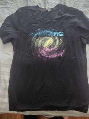 Regina Spektor Galaxy Graphic Tee - Black with Blue, Yellow, Pink Print